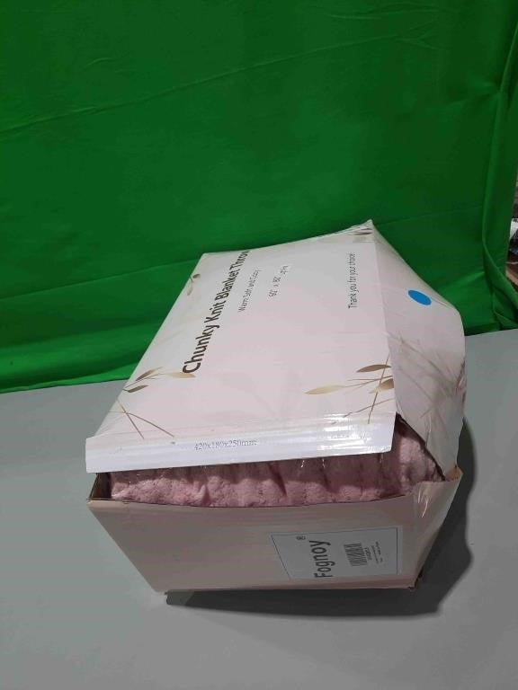 Fognoy 60" x 80" Chunky Knit Blanket, Handmade Warm & Soft Chenille Throw Blanket, Washable Decorative Knit Blanket with Jumbo Chenille Yarn for Couch Bed Sofa Light Pink Throw Blanket