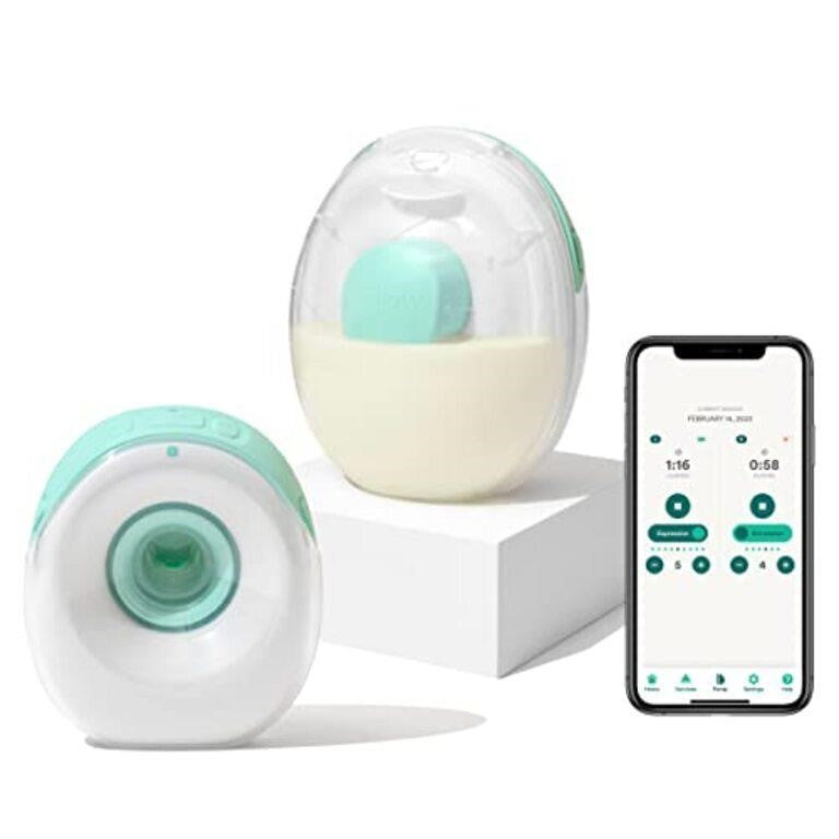 Willow Go - Hands Free Breast Pump - Wearable Breastfeeding Pump - Portable, Electric, Cordless, 9 Levels of Hospital Grade Suction Strength, App Compatible & Fits Fully in Bra, 21mm & 24mm Flange