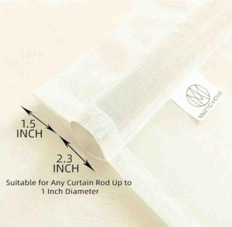 MYSTIC-HOME Sheer Curtains 95 Inches Long