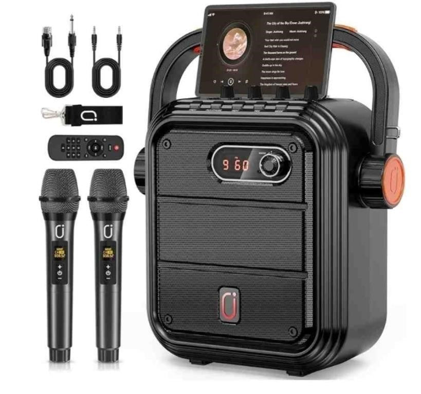 JYX Karaoke Machine with 2 UHF Wireless Microphones
