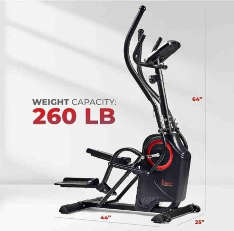 Sunny Health and Fitness Premium Cardio Climber Stepping Elliptical Machine, SF-E3919, Black