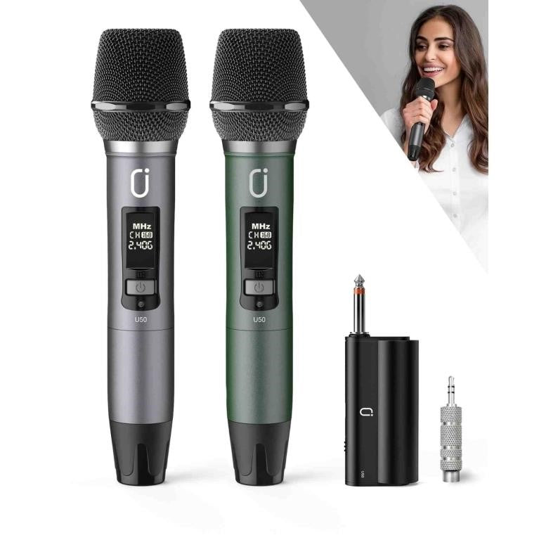 JYX Wireless Microphone, Handheld Professional Karaoke Microphone for Singing, Speech, Party. Model U50