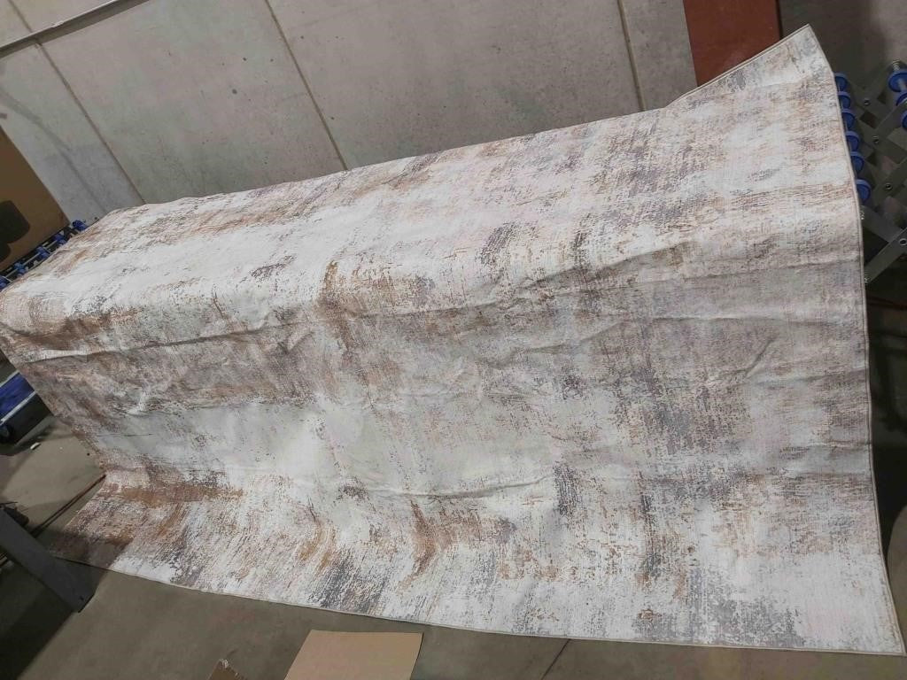 Famibay 6x9 Ft Area Rug Washable Rugs for Living Room Soft Wool Rugs for Bedrooms Low Pile Abstract Floor Rugs for Dining Room Nursery (Beige/Camel)