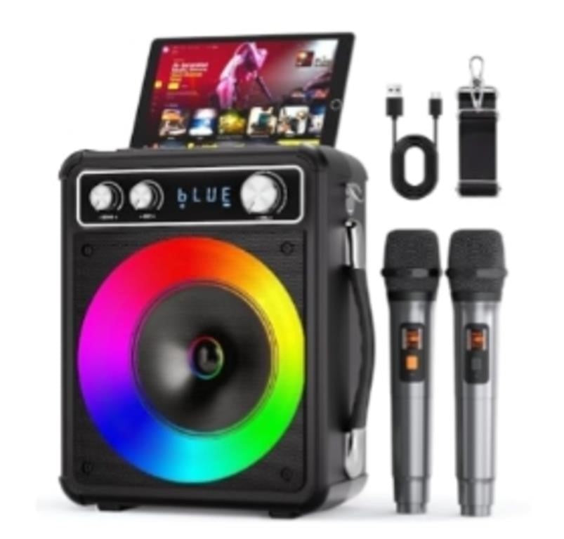 VOSOCO Karaoke Machine with 2 Wireless Microphones