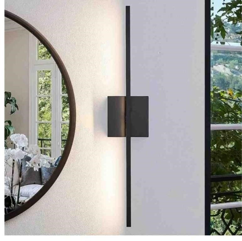 CCYCOL Black Bathroom Light Fixtures - 24 Inch Dimmable Black Led Vanity Lighting for Bathroom Wall Sconce with 3500K Warm Light Matte Bathroom Sconce Over Mirror