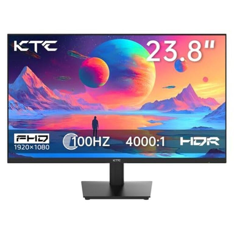 KTC 24 Inch 1080P Gaming Monitor - 100Hz FreeSync With HDR10, VESA Mountable, Adjustable Tilt, ZeroFrame Design, HDMI, VGA, Earphone Ports for PC, Office Work