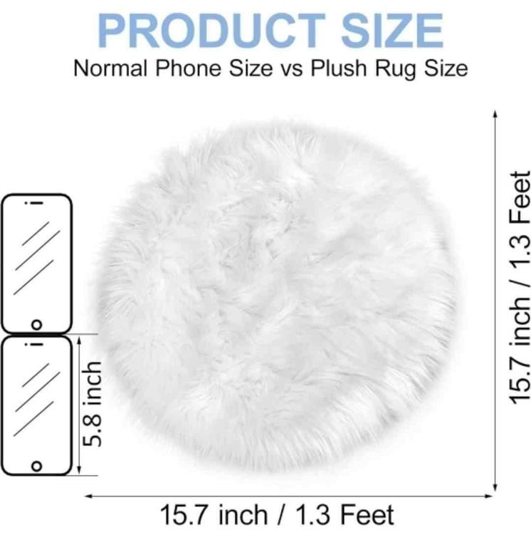 TENNOLA 15.7 Inch Small Fur Rug Rou