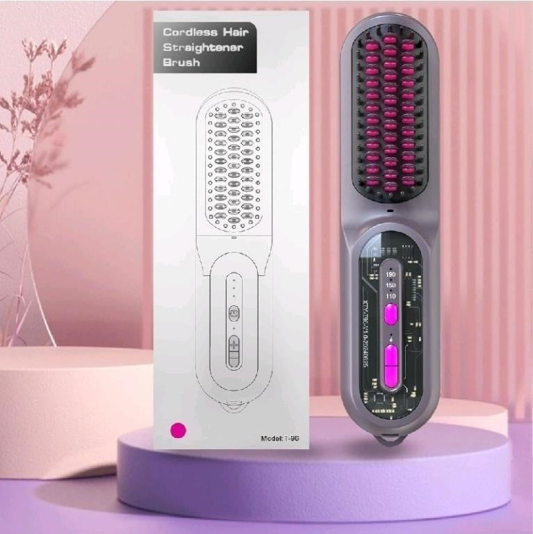 Electric Cordless Hair Straightener Brush, Mi