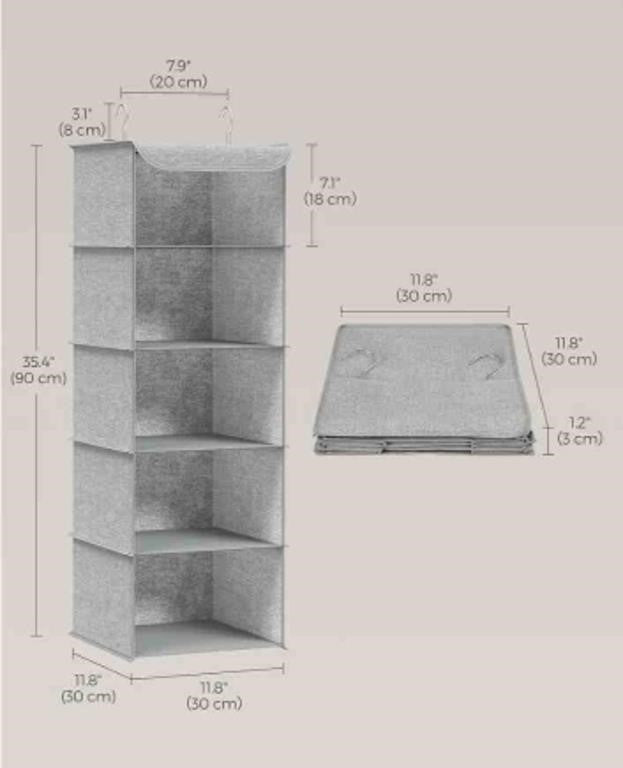 SONGMICS Hanging Closet Organizer, Hanging Storage Shelves