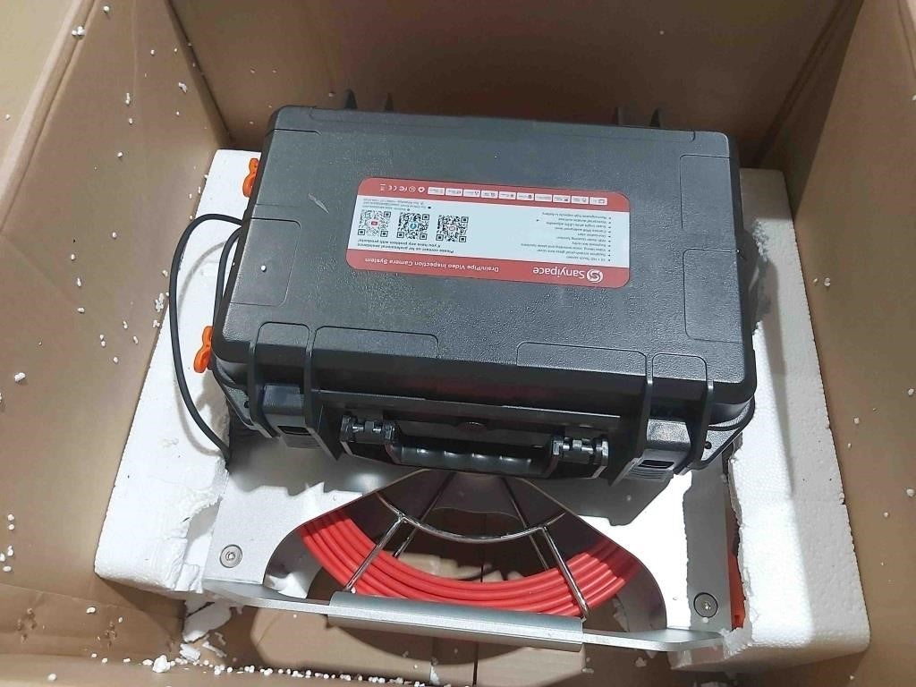 Sanyipace Sewer Camera – 7mm Stiff Cable Self-Leveling Drain Camera with 512Hz Transmitter, 10-inch Touch Screen, Wireless Keyboard, 1080P HD Inspection Camera for Plumbing, Ducts, Pipes (165FT/50M)