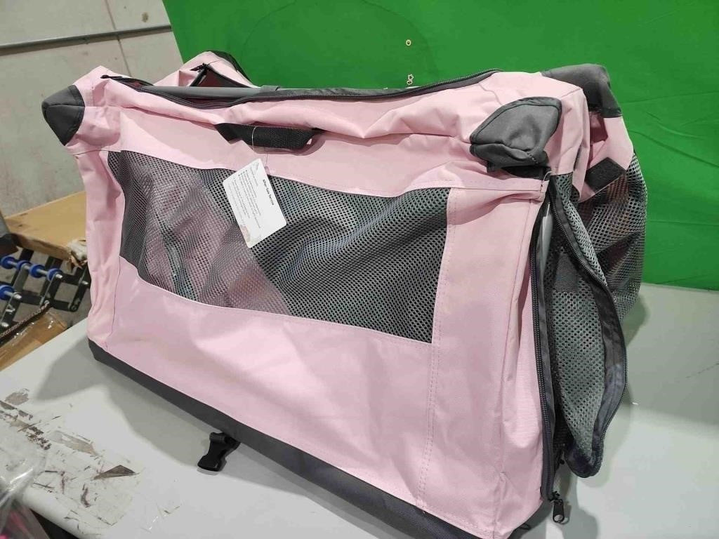 PETSFIT Portable Soft Collapsible Dog Crate, 29" X 20" X 19", Pink