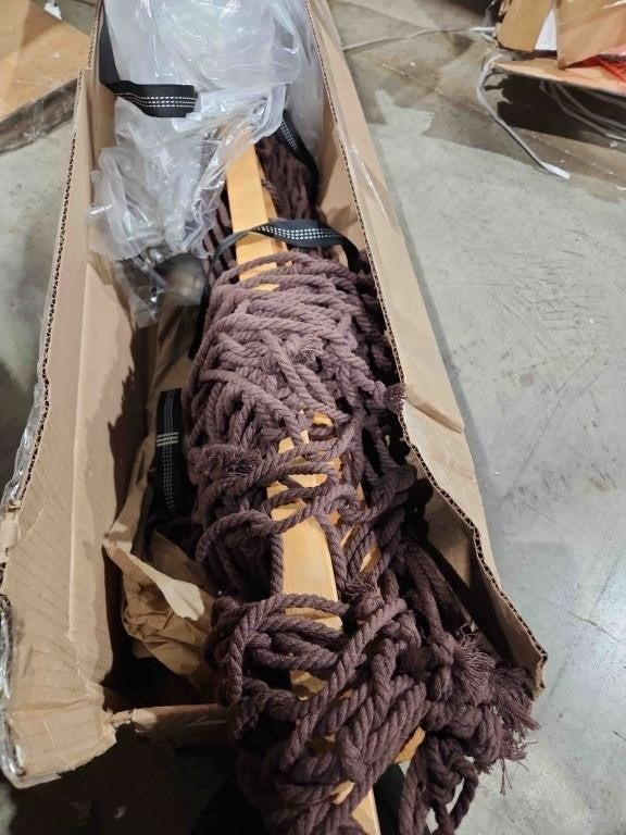Lazy Daze Hammocks 10.5 FT Double 2 Person Caribbean Rope Hammock, Brown.
