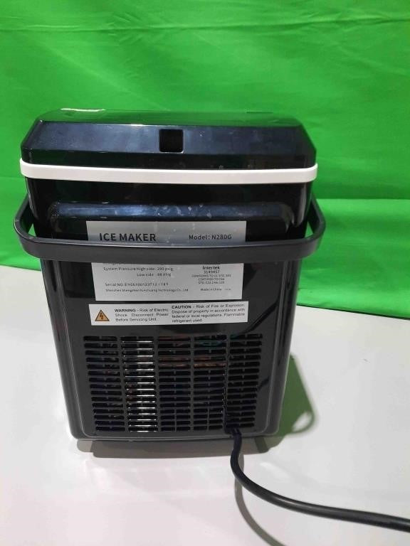 Nugget Ice Maker Countertop, Pellet Crushed Chewble Ice Cubes, 33LBS/24H, Compact Self-Cleaning Machine with Ice Bags for Home, Kitchen, RV, Camping Model:N280G, Black