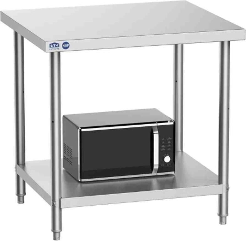 Leteuke Stainless Steel Table, NSF Metal