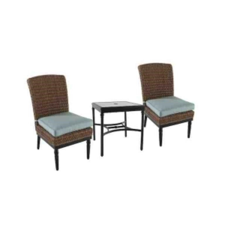 Camden Light Brown 3-Piece Wicker Outdoor Bist