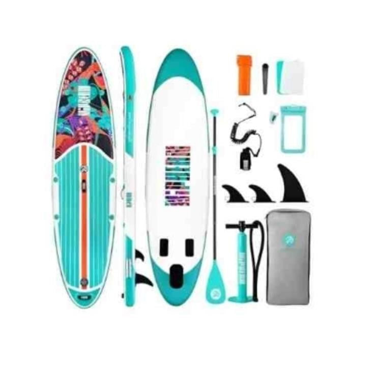 Niphean Inflatable Stand Up Paddle Board with SUP Accessories, Anti-Slip EVA Deck, 10'6" Paddleboards Inflatable Paddle Boards for Adults & Youth of All Skill Levels