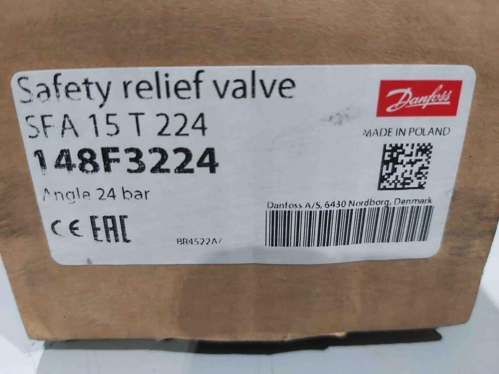 Danfoss 148F3224 SFA 15 T 224, Safety Relief Valve, 24 Bar -