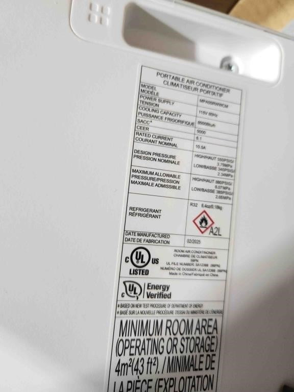 Air Conditioner, 8,500 BTU MPA05RWWCM, White