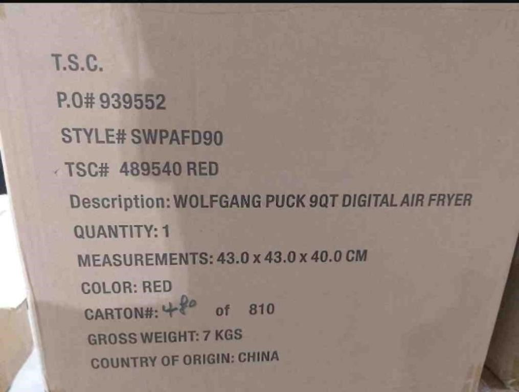 Puck 9-Quart Wolfgang Digital Air Fryer RED
