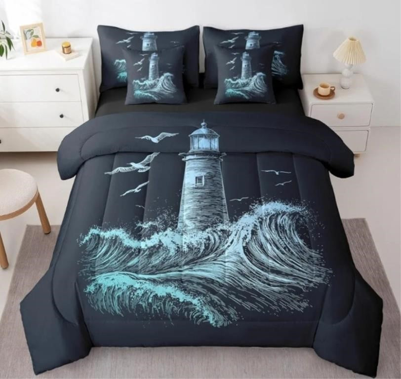 Erosebridal Boys Nautical Comforter SetMen Lighthouse