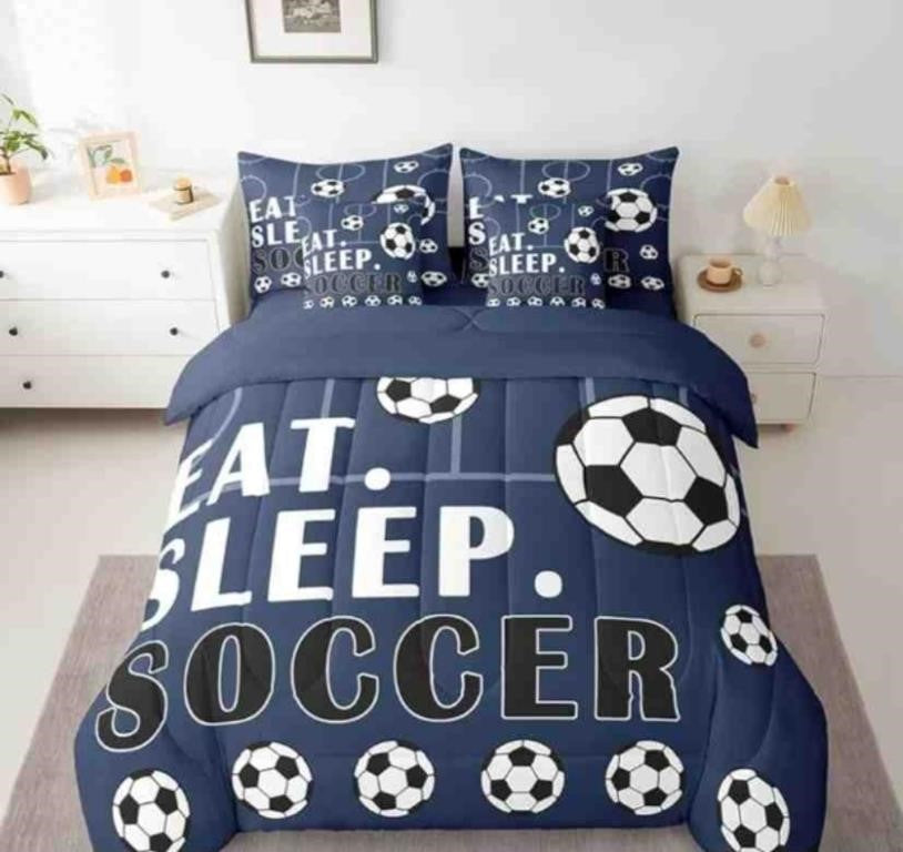 Erosebridal Soccer Twin Comforter Set with Sheets Sports Bedding Sets