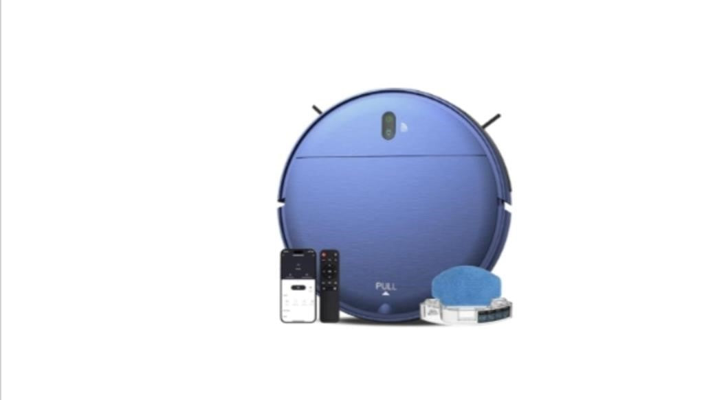 ZCWA Robot Vacuum and Mop Combo, 2 in 1 Mopping Robotic Vacuum with WiFi/App, Robotic Vacuum Cleaner, Schedule Settings, Self-Charging, Ideal for Hard Floor, Pet Hair and Low Pile Carpet Navy Blue BR151 - E