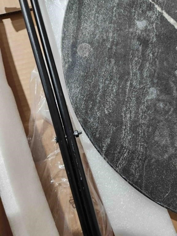 Round Coffee Table, Marble Top, Small, Black