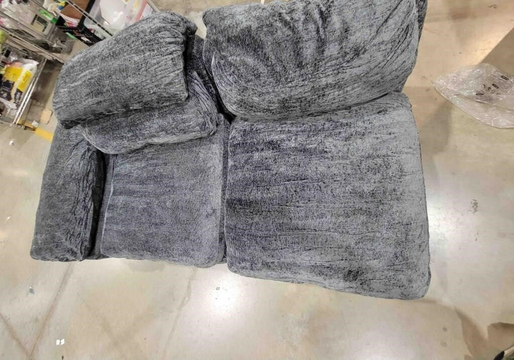 Sofa for Living Room, Luxury Ice Flower Velvet Fabric Deep Seat, GREY