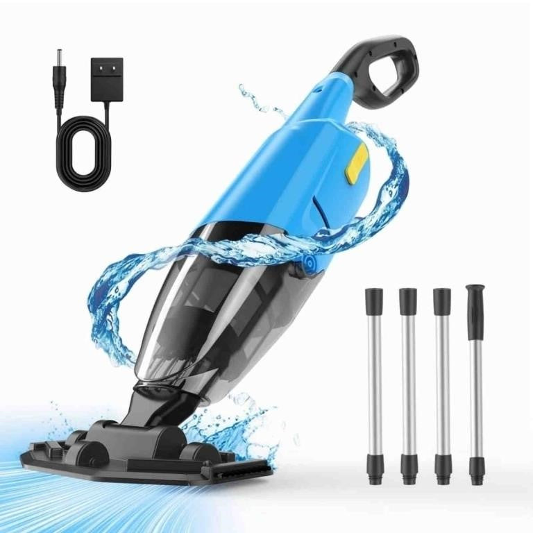 Efurden Cordless Pool Vacuum, Handheld Pool Vacuum, BLUE