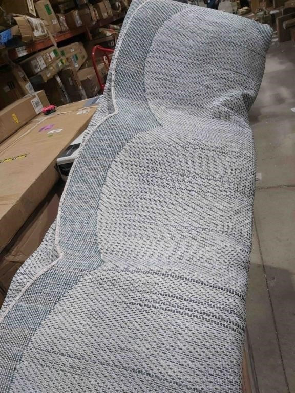 Classic Rug Cottage Two-Tone Scalloped Turquoise/Cream 8 ft. x 10 ft.