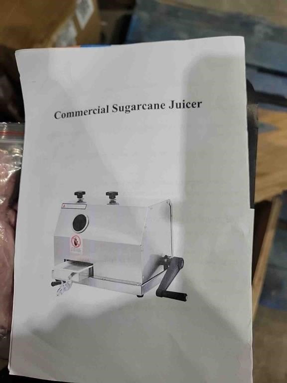 Manual Sugar Cane Juicer, Commercial Sugar Cane Press with Stainless Steel 3 Rollers