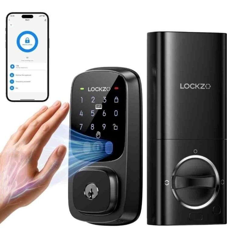 Lockzo Smart Lock with Palm Vein, Keyless Entry Door Lock for Front Door