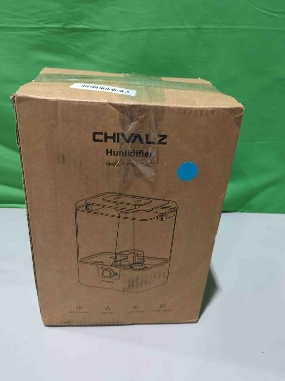 CHIVALZ Humidifiers for Bedroom, 6L Cool Mist Humidifiers for Baby Nursery, 26dB Quiet, 50H Runtime, Top Fill Humidifier for Large Room, Home, Plants, Nightlight, Oil Diffuser 1 Pack, White, YZY6001-KC -