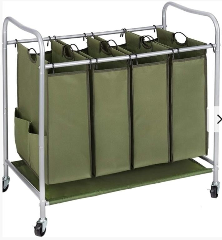 JINAMART Laundry Sorter Basket With Rolling Cart