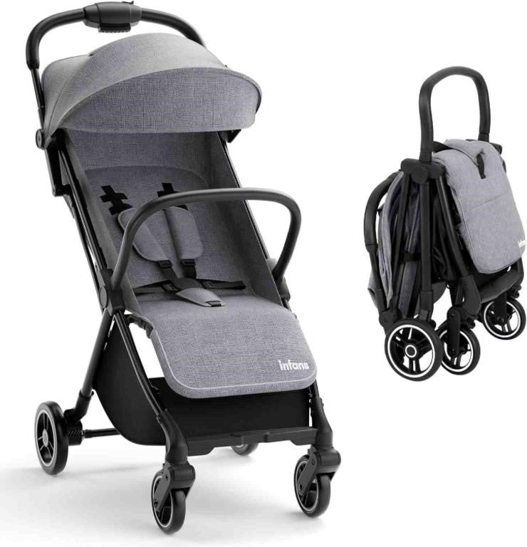 Baby Stroller - 40.5" x 36.5" - black/grey