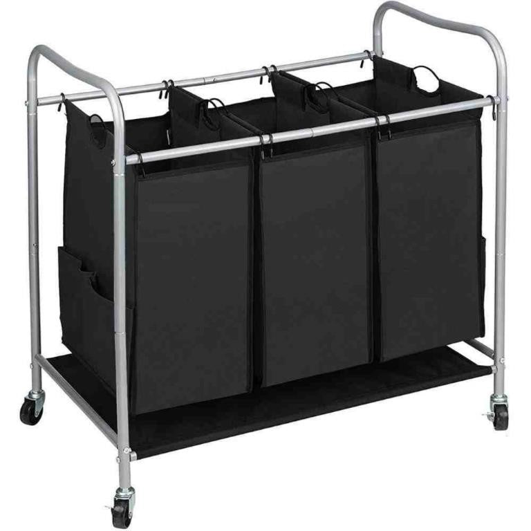 JINAMART Laundry Sorter Basket With Rolling Cart