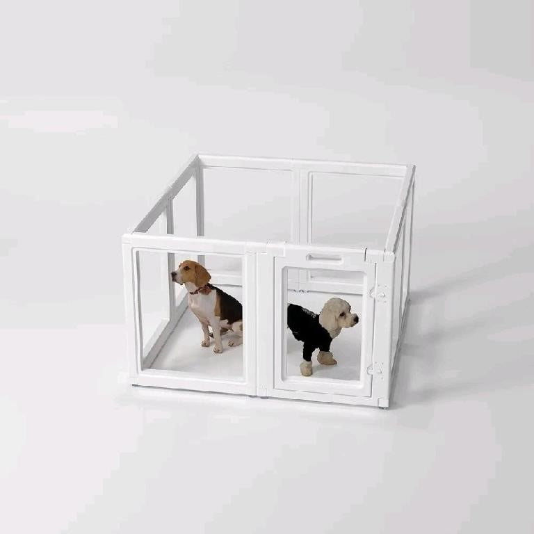 LoveTail Dog Fence Pet Playpen, Clear Dog Play