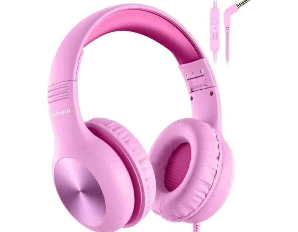 Nabevi Kids Headphones with Microphone, Wired Headphones for Kids