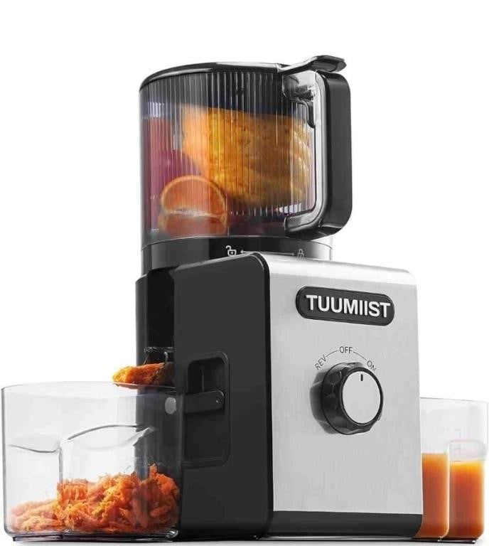 TUUMIIST Juicer Machine, 6.5" Large Feed Chute Cold Press Juicer with 350W