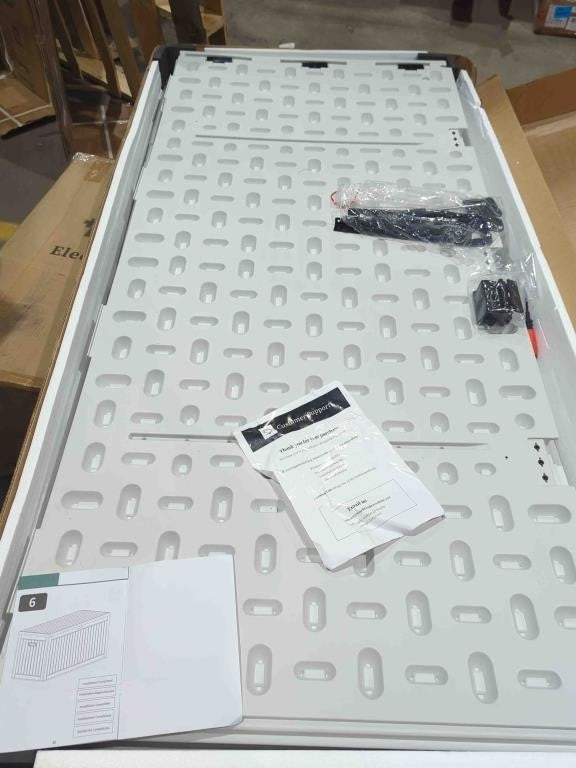 Outdoor Storage Box, 120 Gallon Waterproof Deck Box (Light Gray) 68"×31".