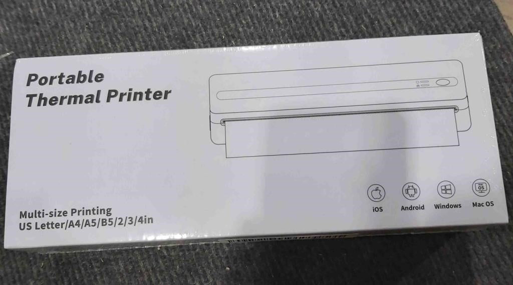 Vretti Portable Thermal Printer, PB821 Wireless Bluetooth Printer