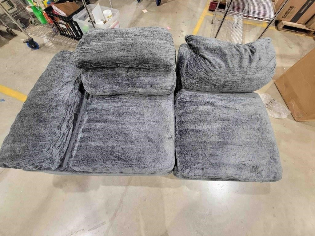 Sofa for Living Room, Luxury Ice Flower Velvet Fabric Deep Seat, GREY