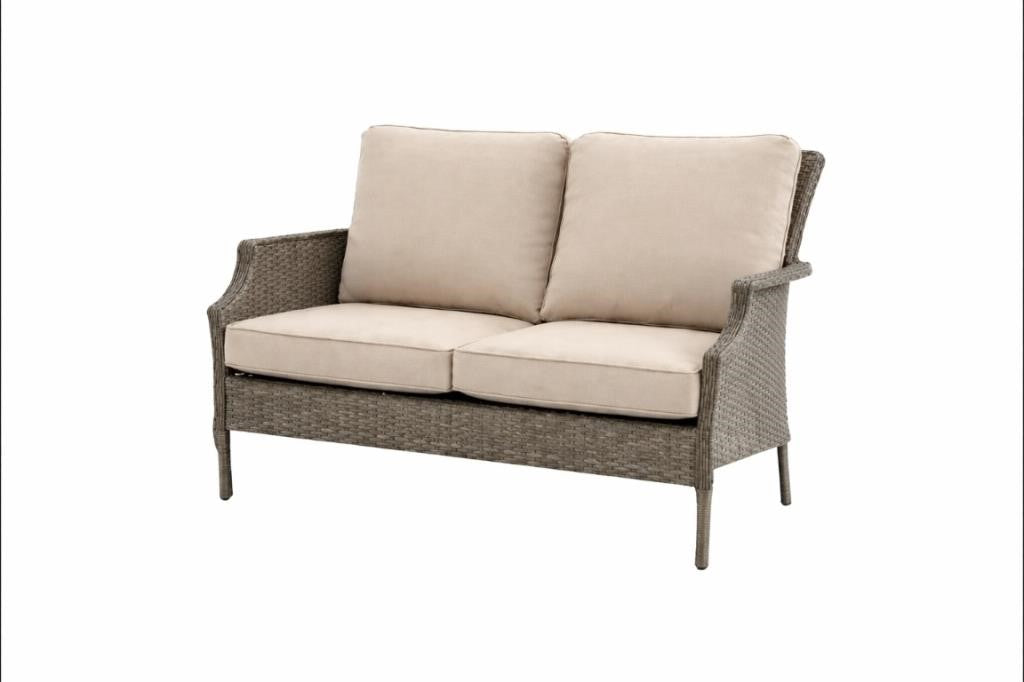 Grayson Ash Gray Wicker Outdoor Patio Loveseat
