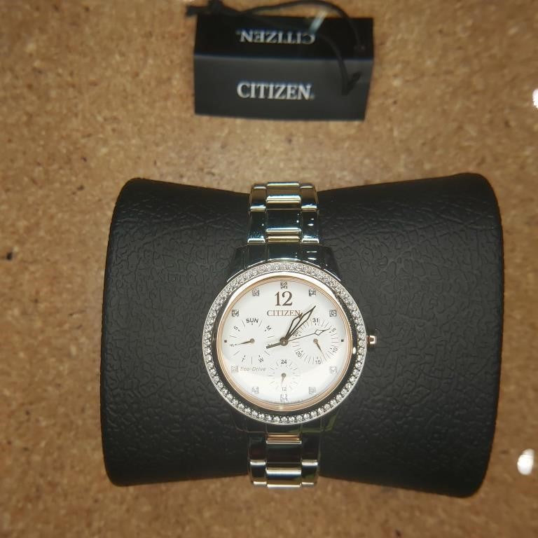 Citizen Eco-Drive round two-tone pink gold-tone st