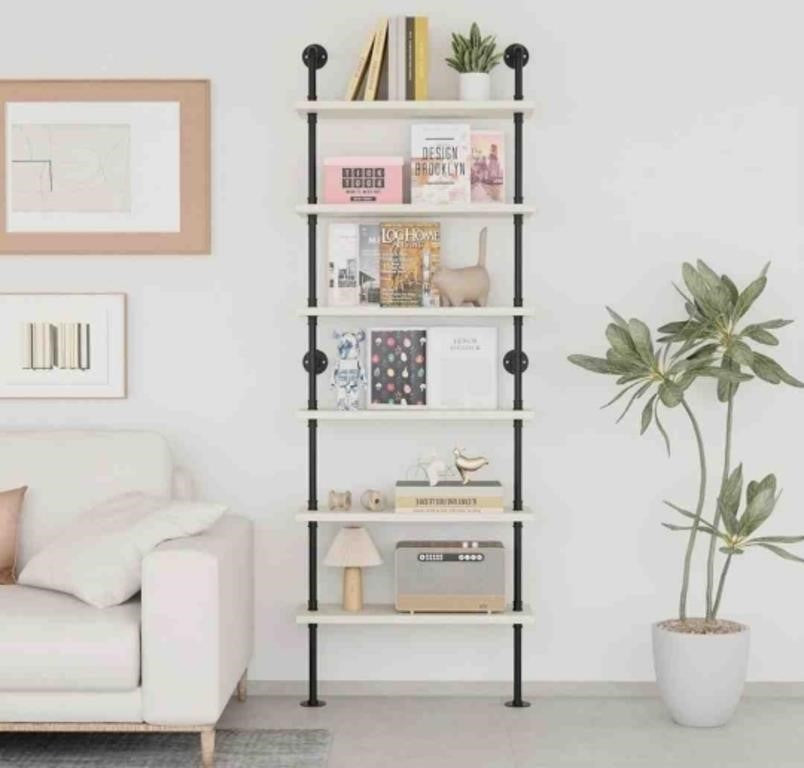 Anynice Pipe Shelves, Wall Mounted Wood M