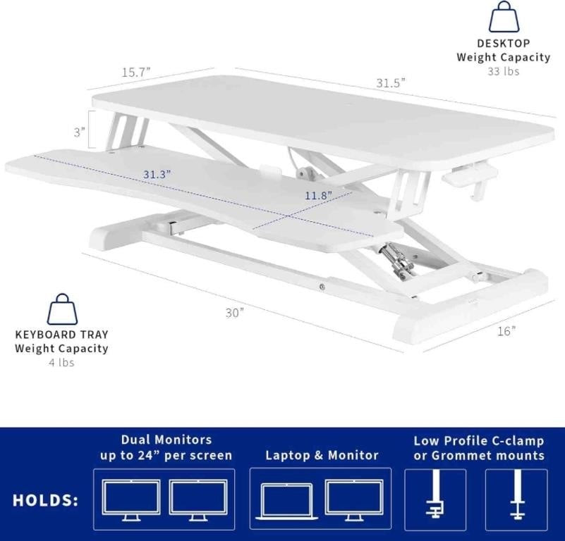 VIVO 32 inch Desk Converter, K Series