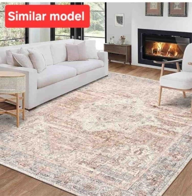 Machine Washable Rug - Gray Blush - 60"W×43"L