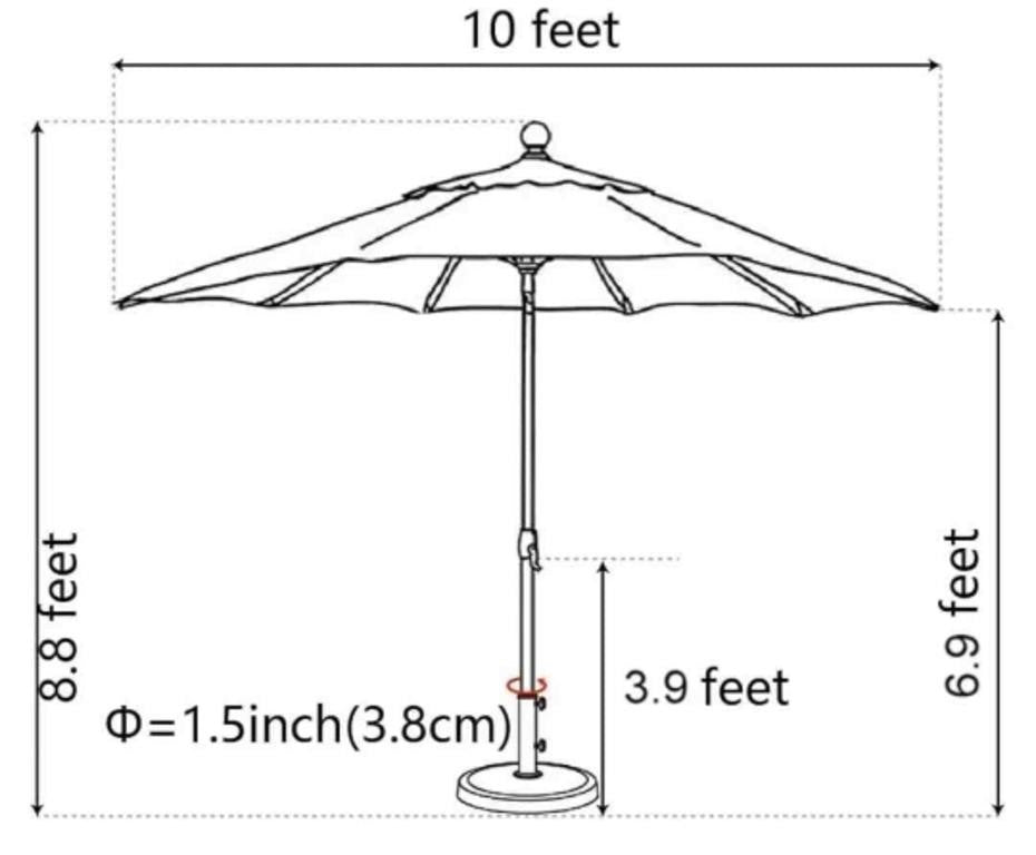 EliteShade USA 10-Year-Non-Fading 10Ft Market Umbrella Patio, Royal Blue.