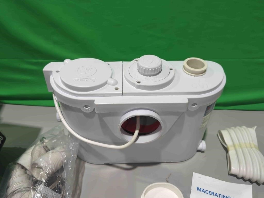 Macerator Pump for Upflush Toilet, 4 Connections for Full Bathroom, Sink, Kitchen, Vertical lift to 23ft, low noise, #FLOLUXURY-500W