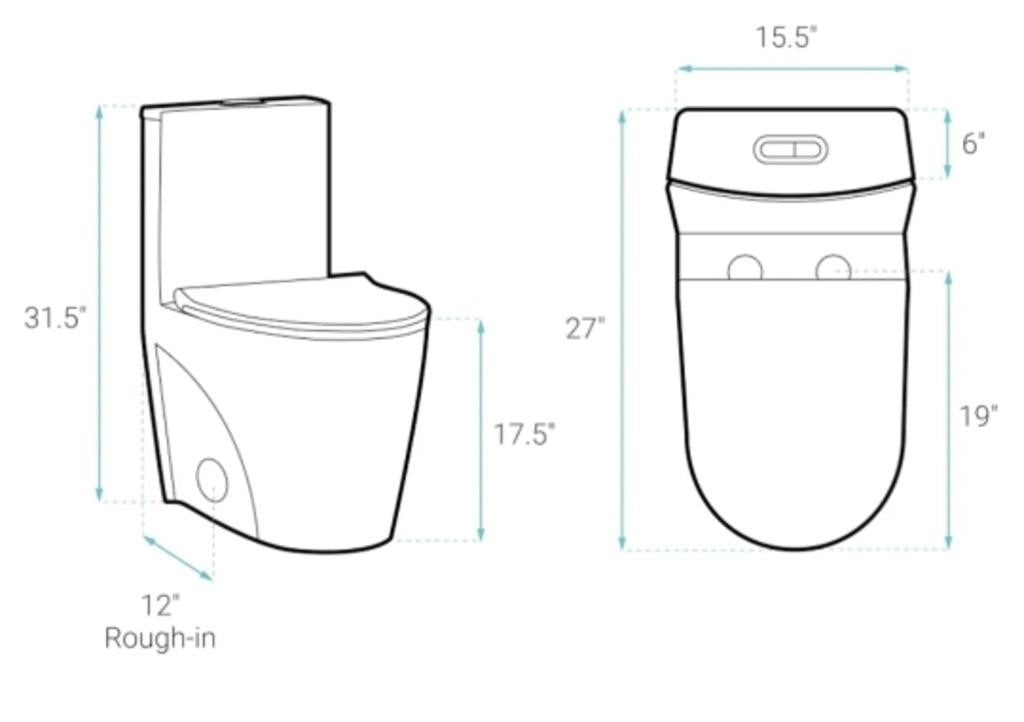 Toilet Dual Tornado Flush 0.8/1.28 GPF, Swiss Madison SM-1T254-Z St. 12" Rough-in